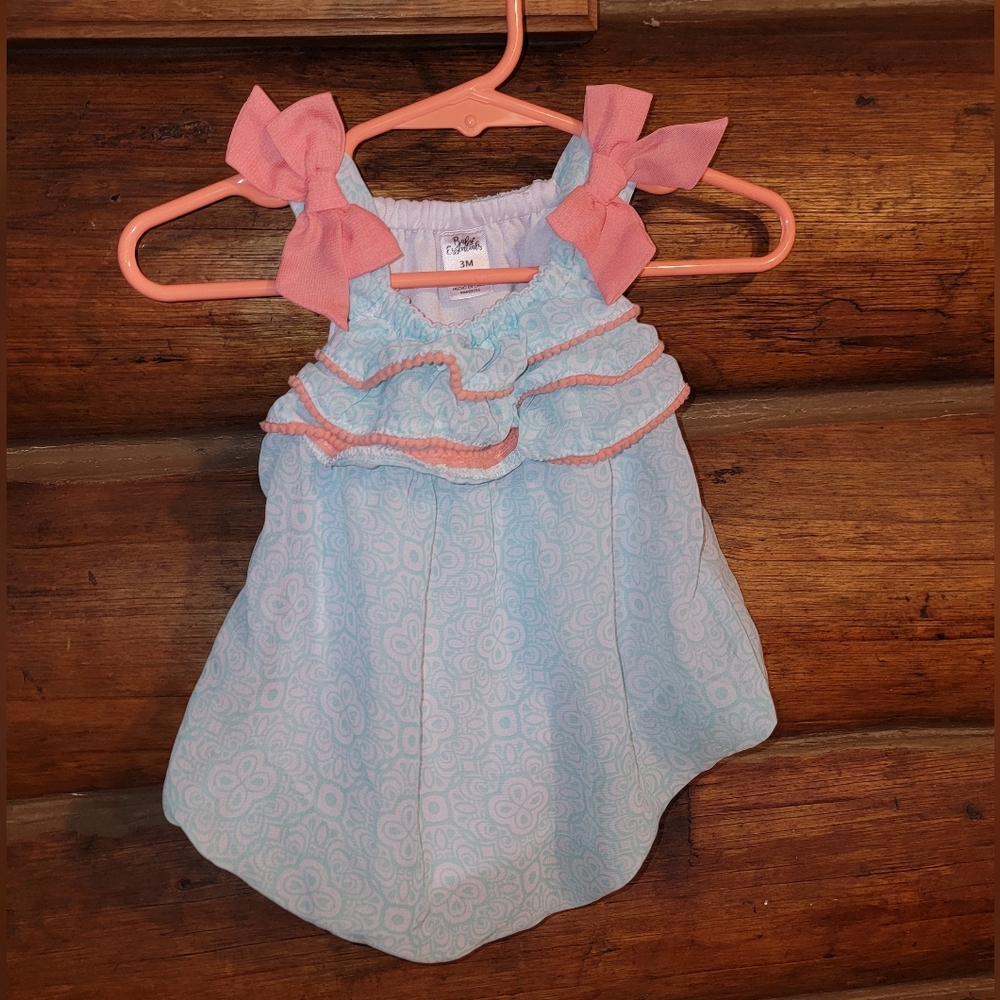 Baby Essentials 3month lovely blue dress with bows.